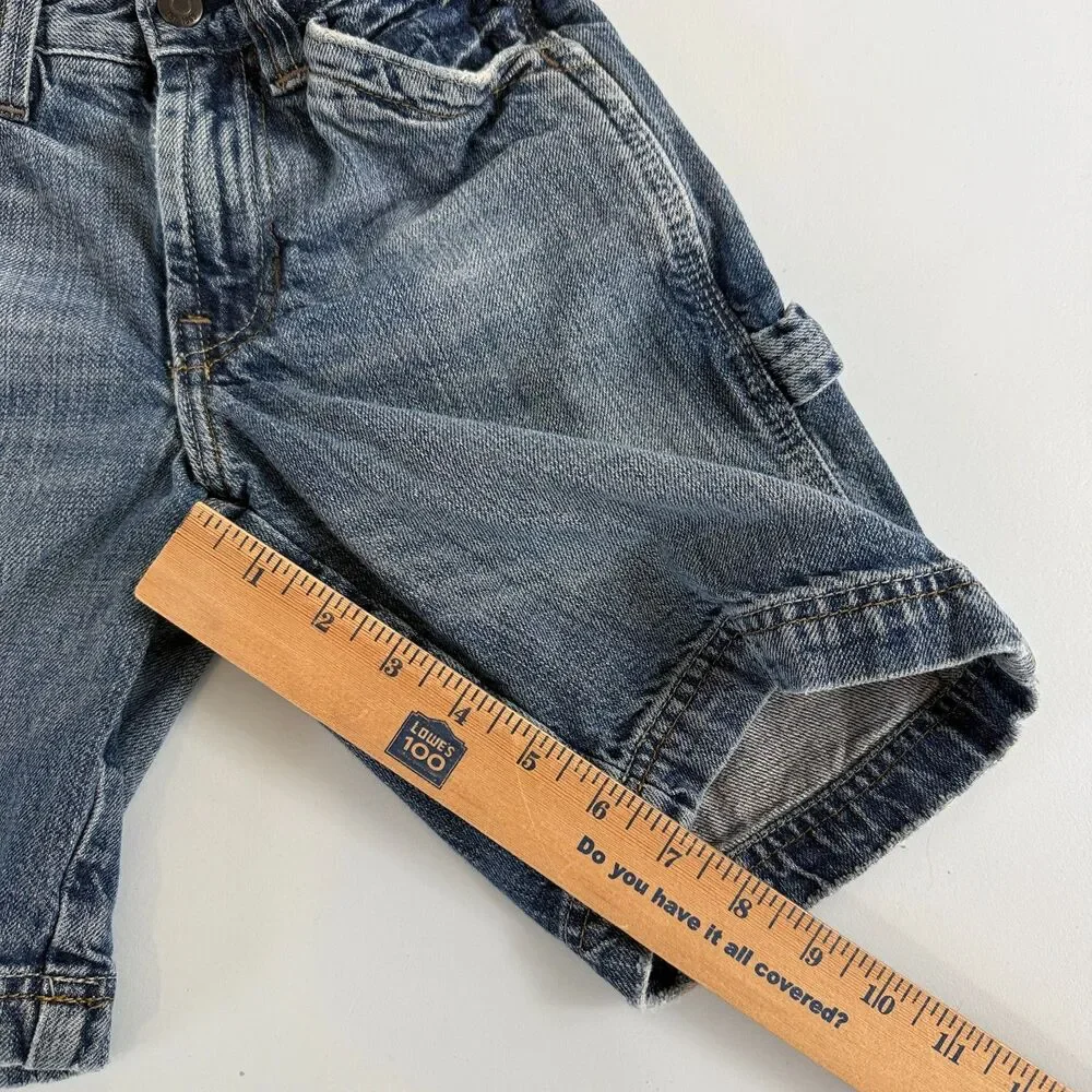 Gap Kids Boys Denim Carpenter Blue Jean Shorts 100% Cotton Size 7 Slim